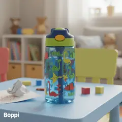 BOPPI - Botella Tritan Kids Antiderrame 480ml Dinosaurios Azul Kiosclub