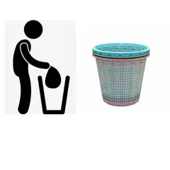 GENERICO - Set de 3 Botes de basura plástico