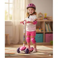 GENERICO - SCOOTER DE 3 RUEDAS UNICKAWAII CON DISEÑO DE UNICORNIO RUEDAS CON LUCES