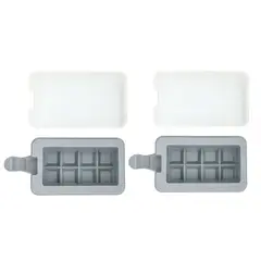 GENERICO - Set 2 Moldes Helados De Silicona Forma Cubos Reposteria Gris
