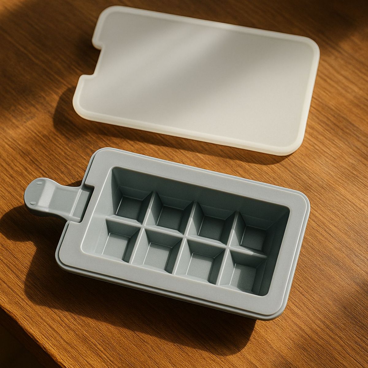 GENERICO - Set 2 Moldes Helados De Silicona Forma Cubos Reposteria Gris