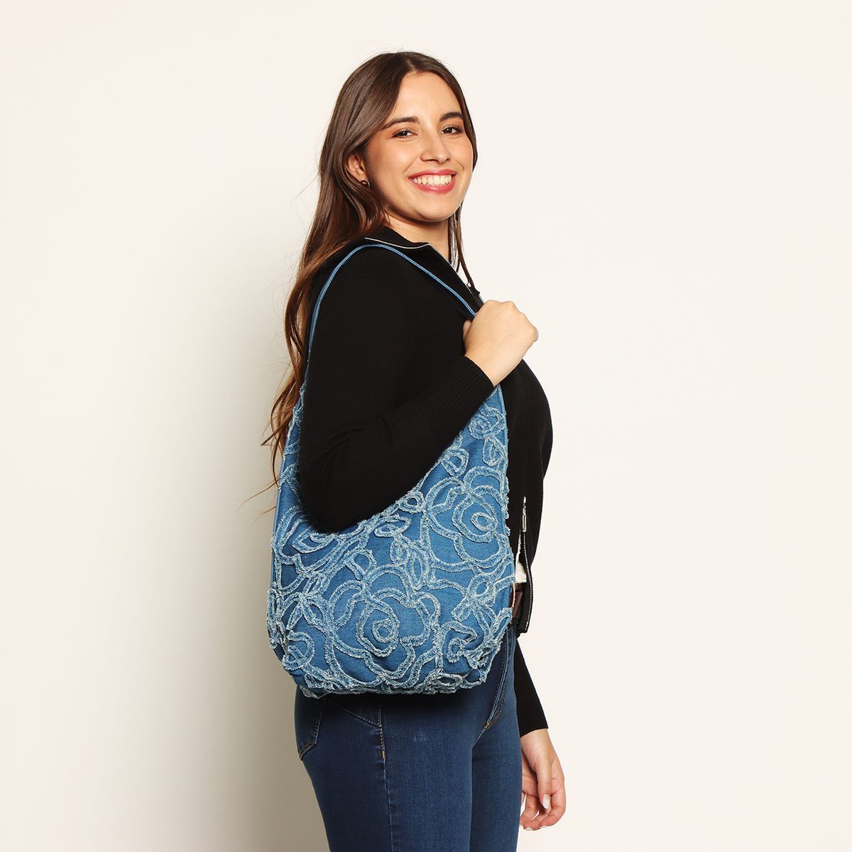 WADOS - CARTERA DENIM BORDADO