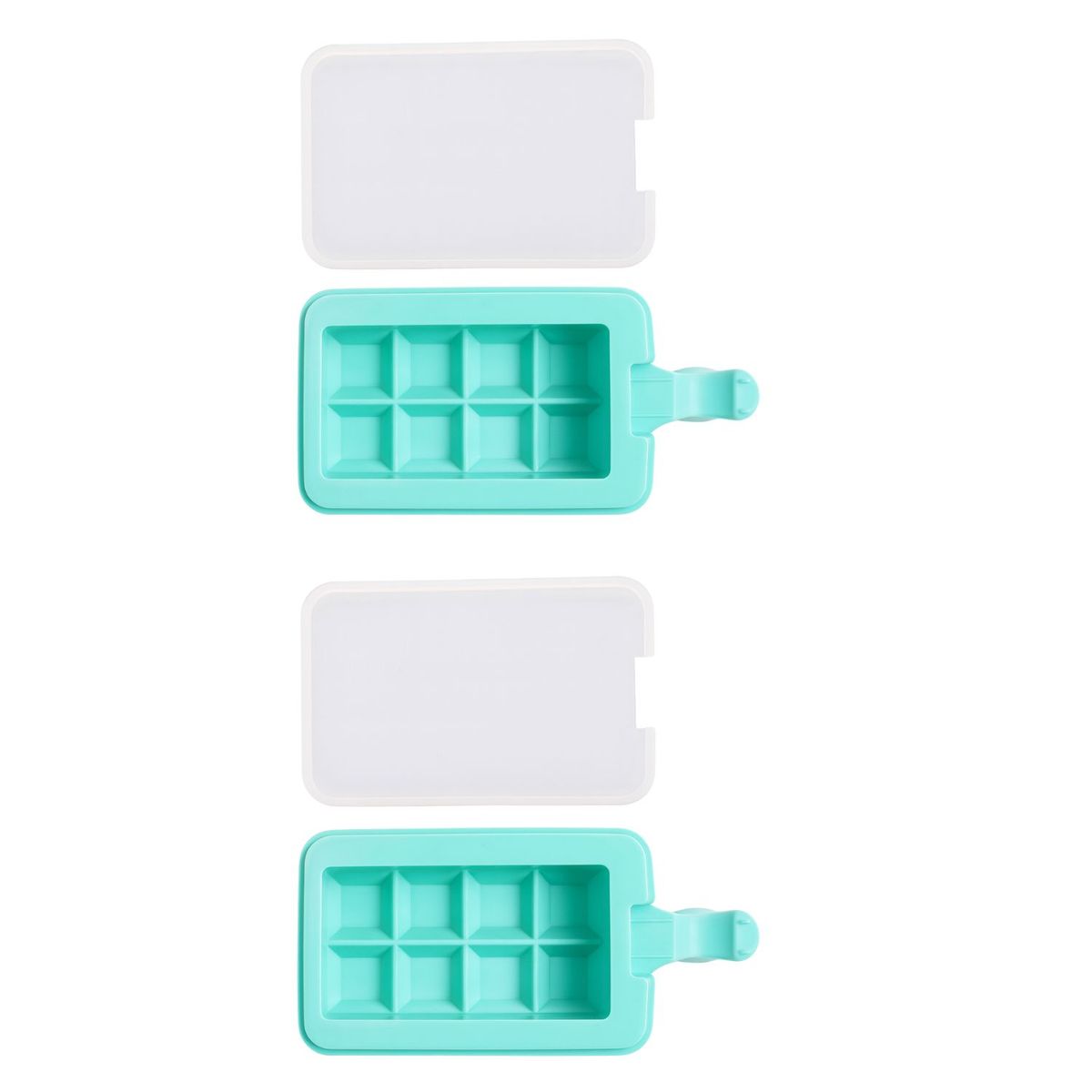 GENERICO - Set 2 Moldes Helados De Silicona Forma Cubos Reposteria Azul