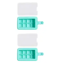 GENERICO - Set 2 Moldes Helados De Silicona Forma Cubos Reposteria Azul