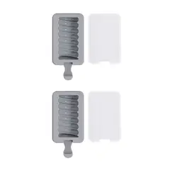 GENERICO - Set 2 Molde Helados De Silicona Reposteria Cocina 15cm Gris