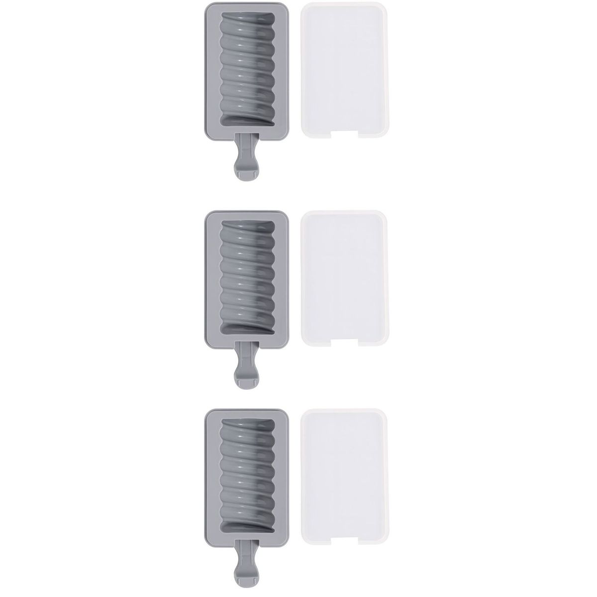 GENERICO - Set 3 Molde Helados De Silicona Reposteria Cocina 15cm Gris