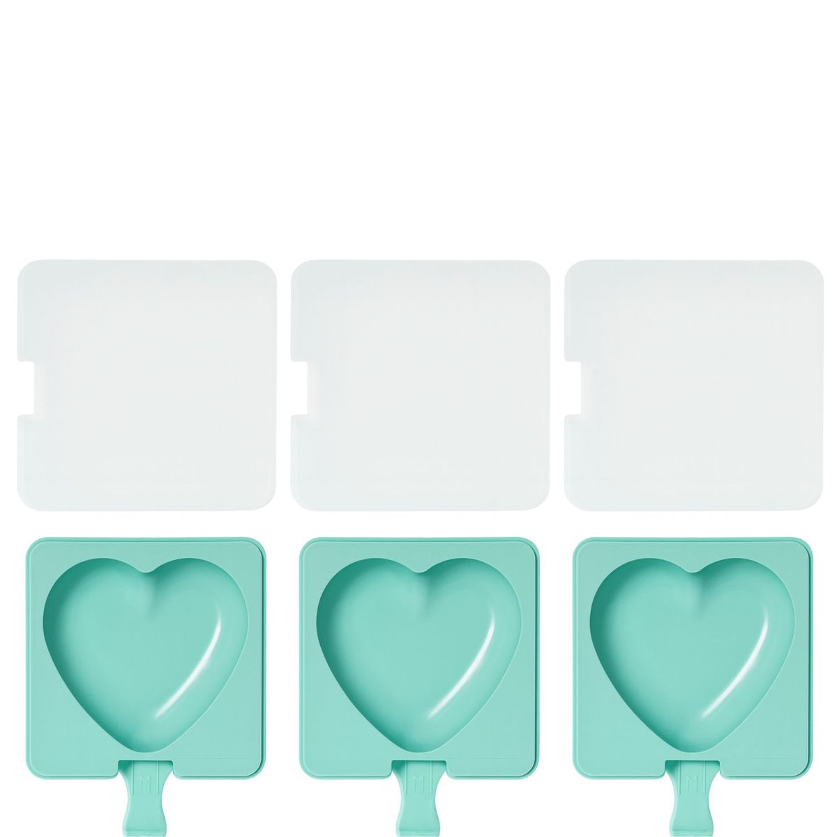 GENERICO - Set 3 Molde Helados De Silicona Reposteria Corazon 14cm Azul