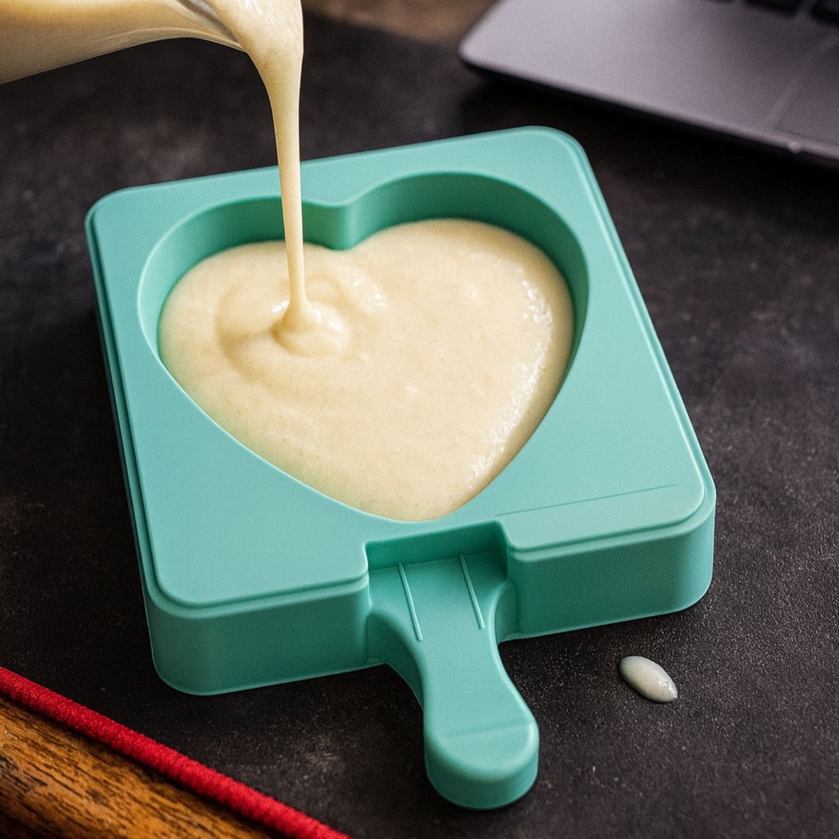 GENERICO - Set 3 Molde Helados De Silicona Reposteria Corazon 14cm Azul
