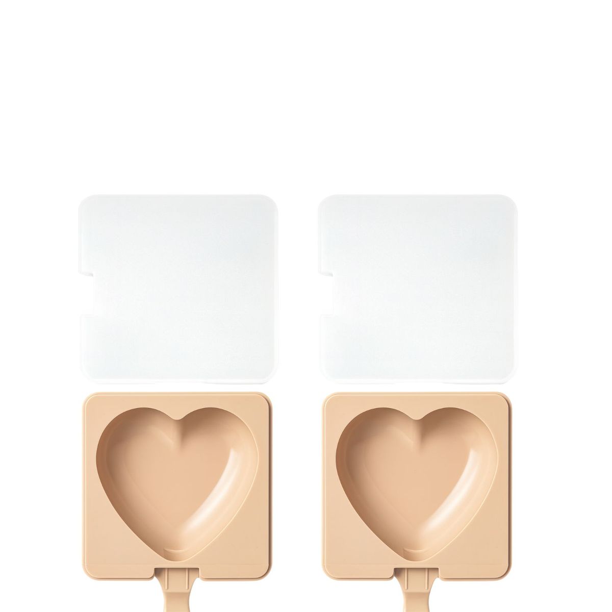 GENERICO - Set 2 Molde Helados De Silicona Reposteria Corazon 14cm Rosa