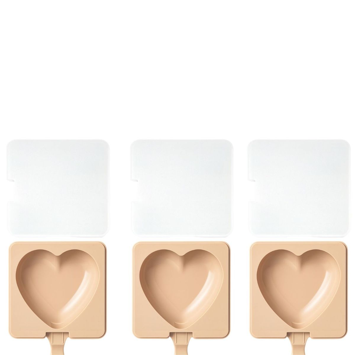 GENERICO - Set 3 Molde Helados De Silicona Reposteria Corazon 14cm Rosa