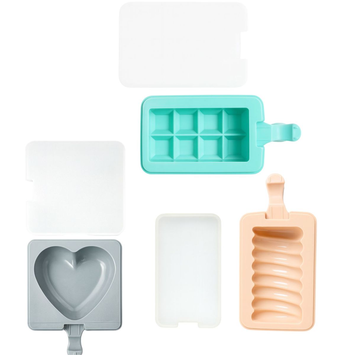 GENERICO - Set 3 Moldes Helados Silicona Surtidos Para Reposteria