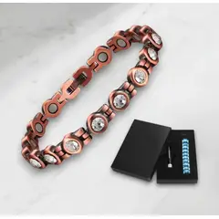 GENERICO - Pulsera Brazalete Cobre Brillo Imanes Artritis Terapia
