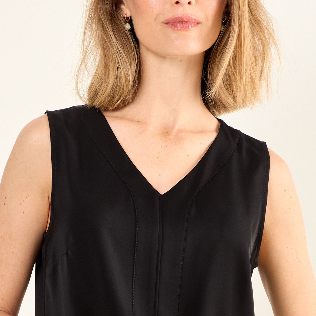 MA GRIFFE - Blusa Sin Mangas Mujer Negro Magriffe