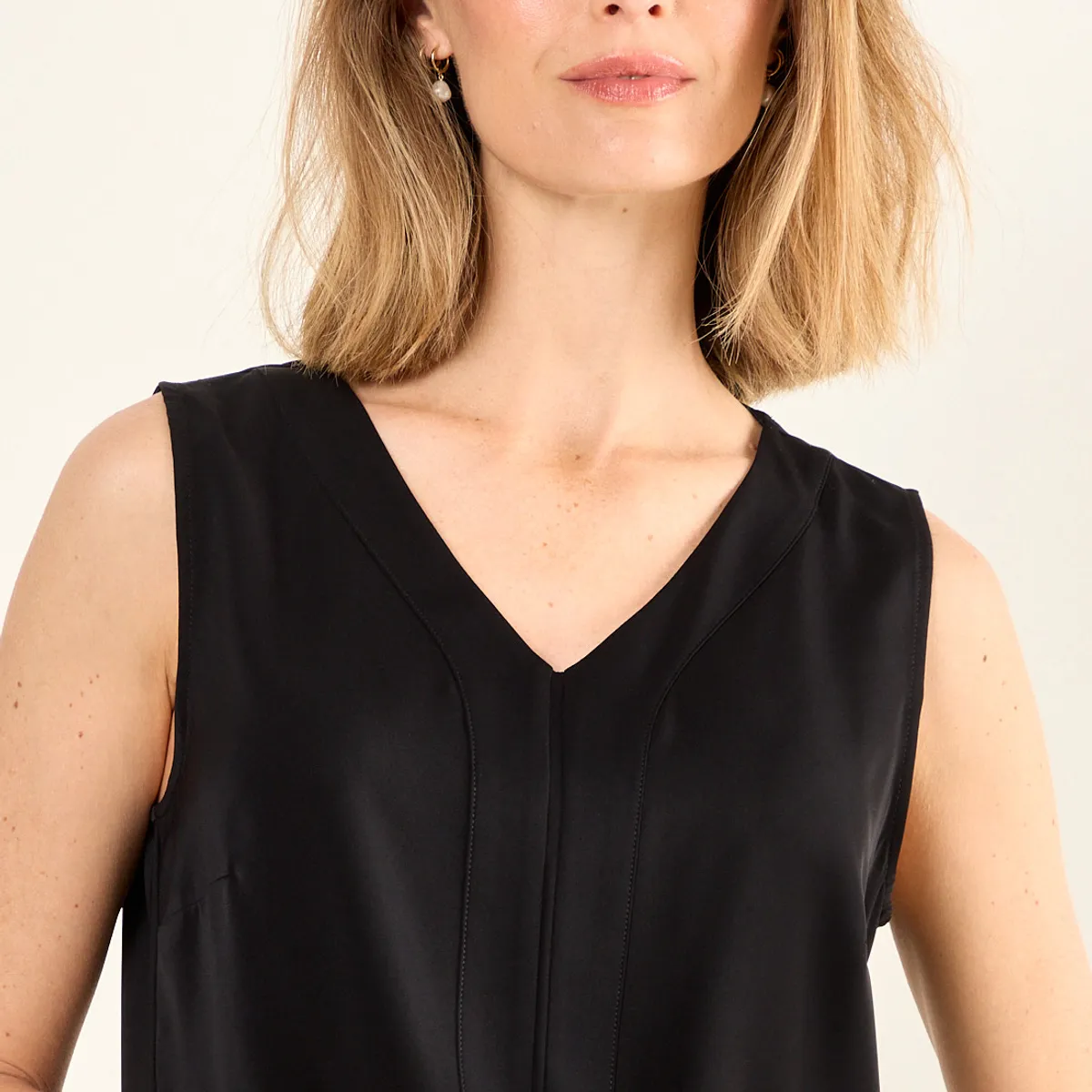 MA GRIFFE - Blusa Sin Mangas Mujer Negro Magriffe