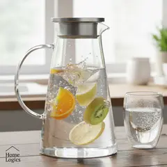 HOME LOGICS - Jarro Vidrio Tapa Acero Inox 1.9L 1 un