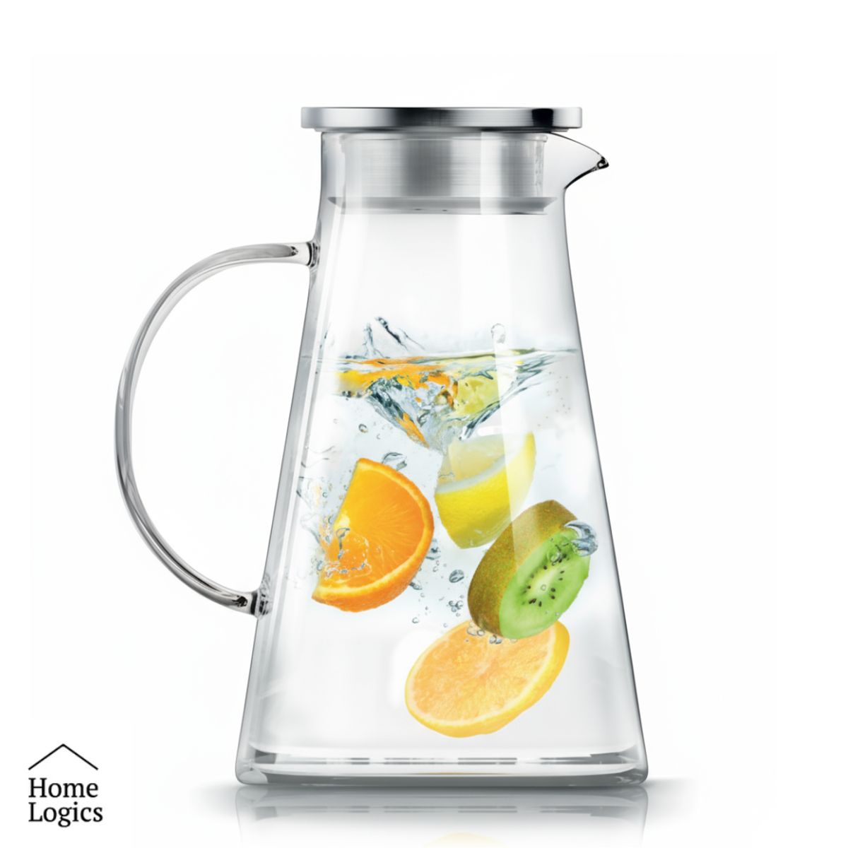 HOME LOGICS - Jarro Vidrio Tapa Acero Inox 1.9L Home Logics 1 un