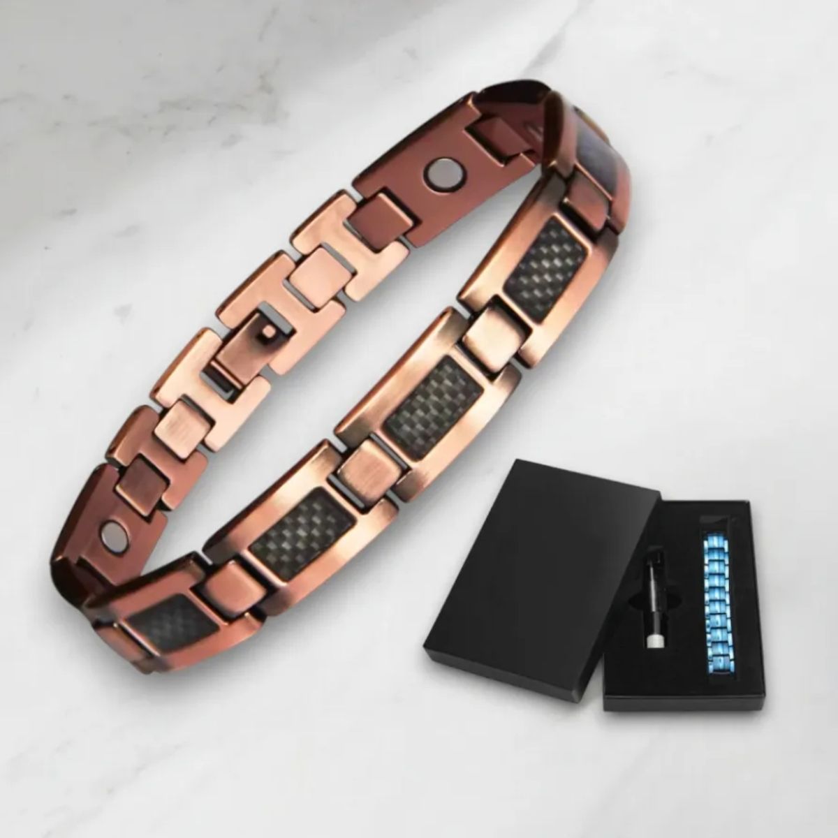 GENERICO - Pulsera Brazalete Cobre Hombre Imanes Artritis Terapia