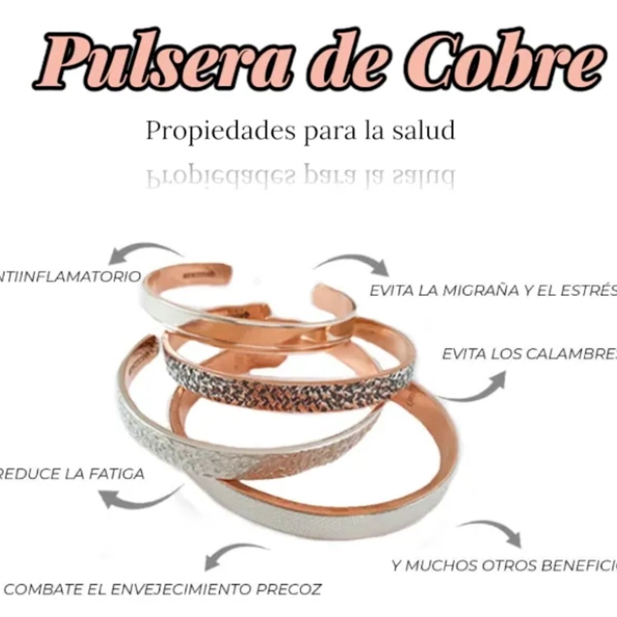 GENERICO - Pulsera Brazalete Cobre Hombre Imanes Artritis Terapia