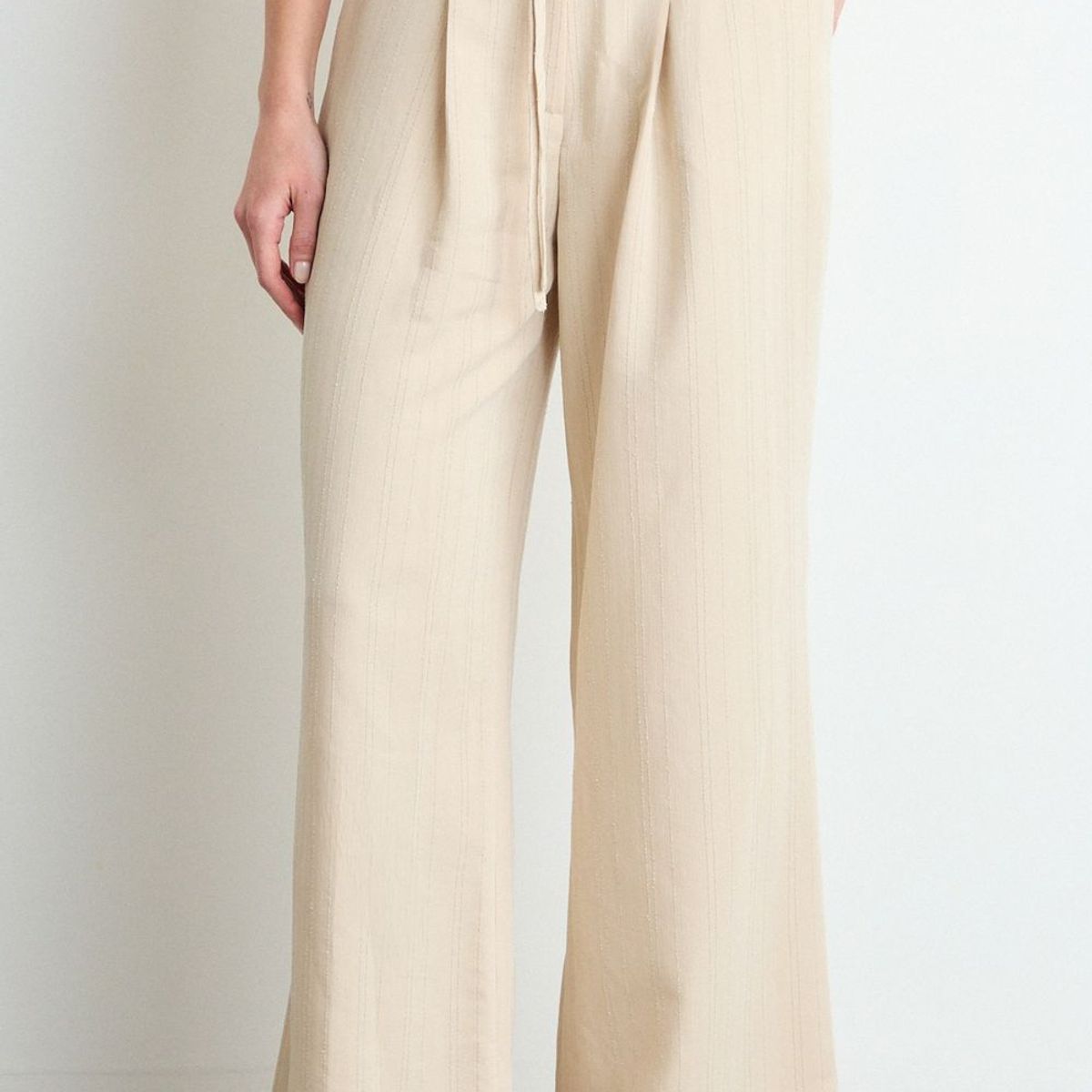 IO - Pantalon Liso Mujer Beige Io