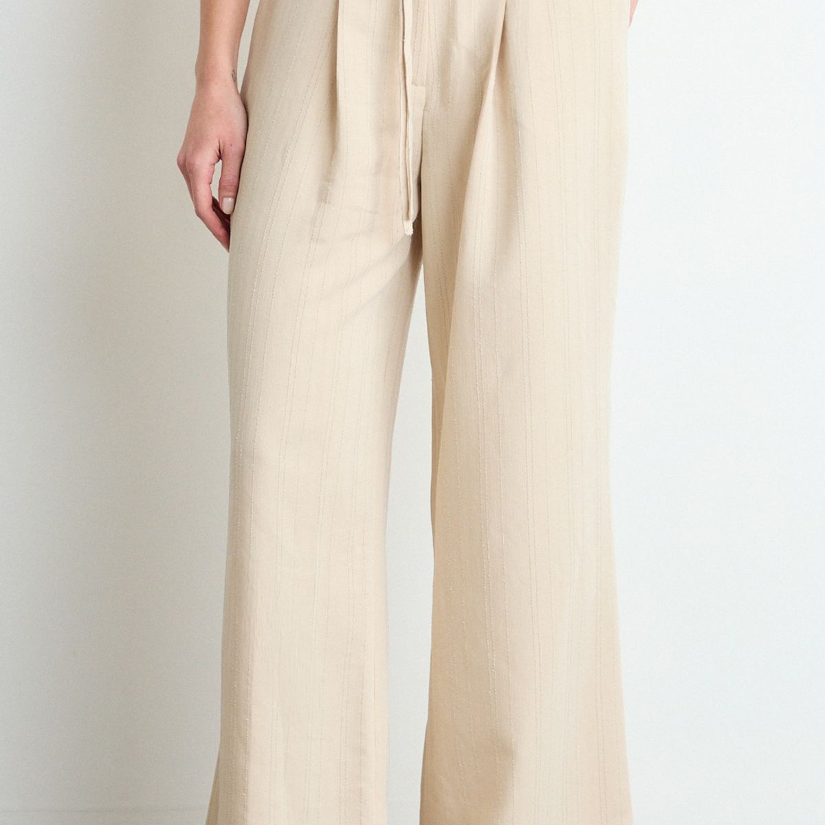 IO - Pantalon Liso Mujer Beige Io