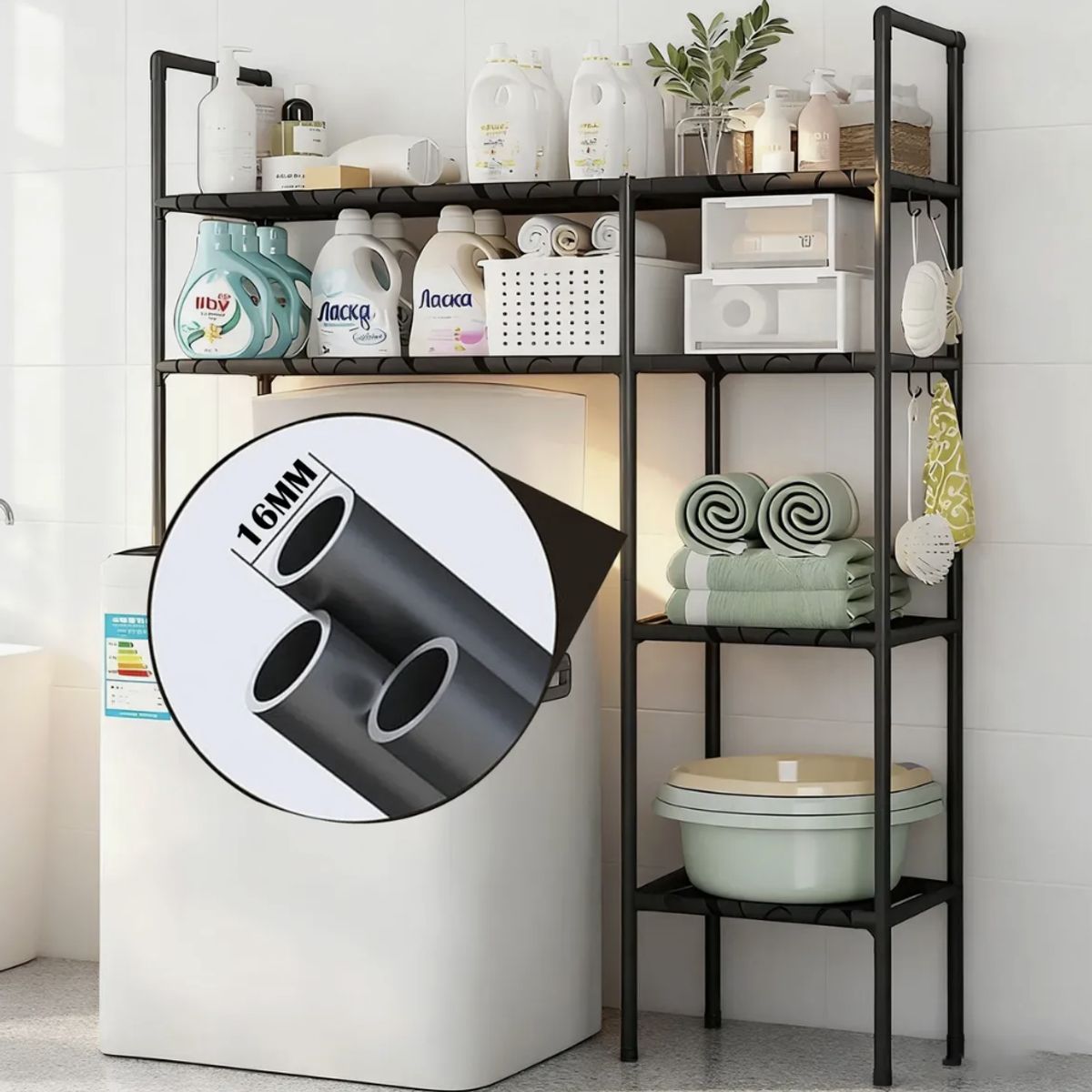 OKAY - Estante Organizador De Lavadora Baño Metalico Rack 106138cm