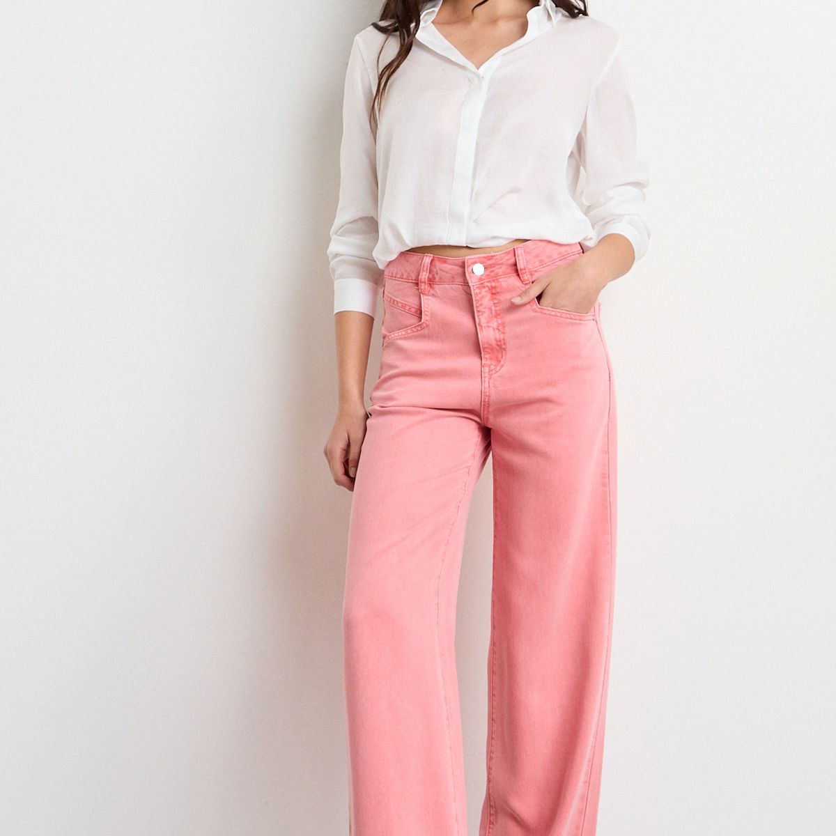 IO - Jeans Liso Mujer Rosa Io