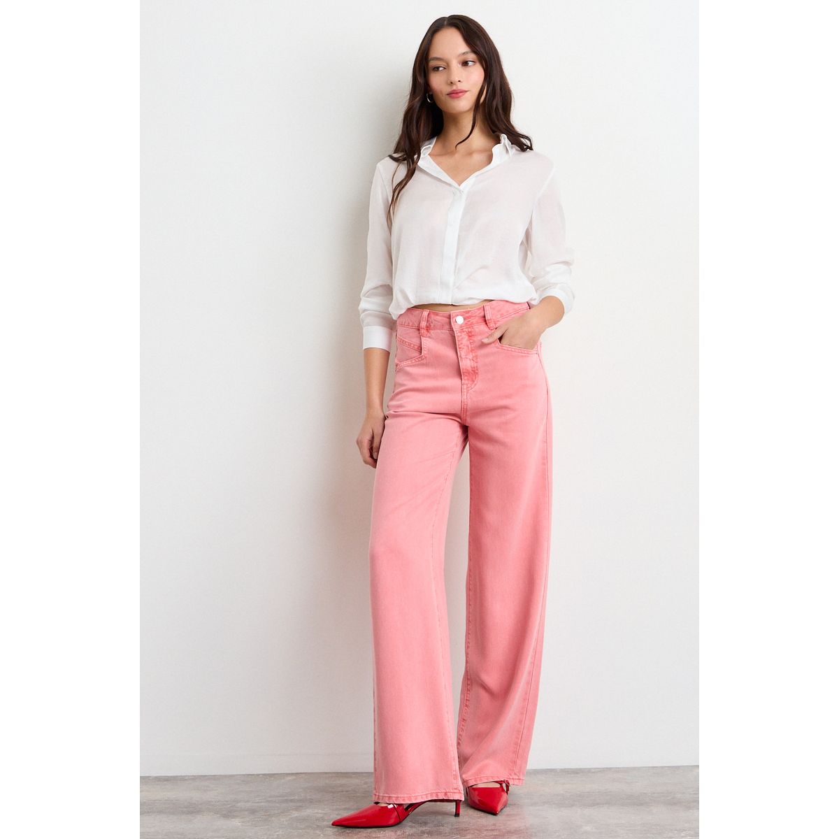 IO - Jeans Liso Mujer Rosa Io