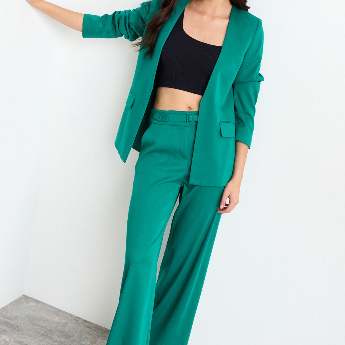 IO - Pantalon Liso Mujer Verde Oliva Io