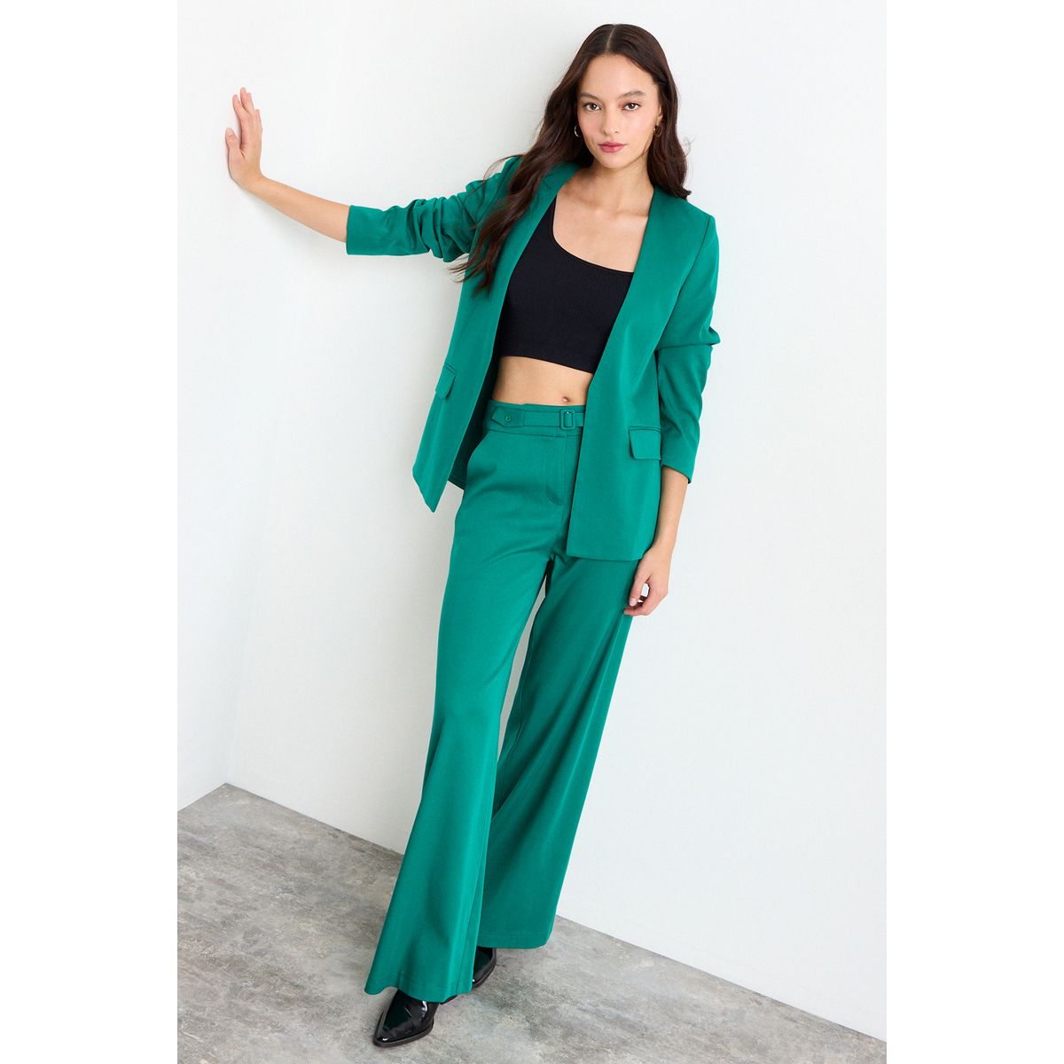 IO - Pantalon Liso Mujer Verde Oliva Io