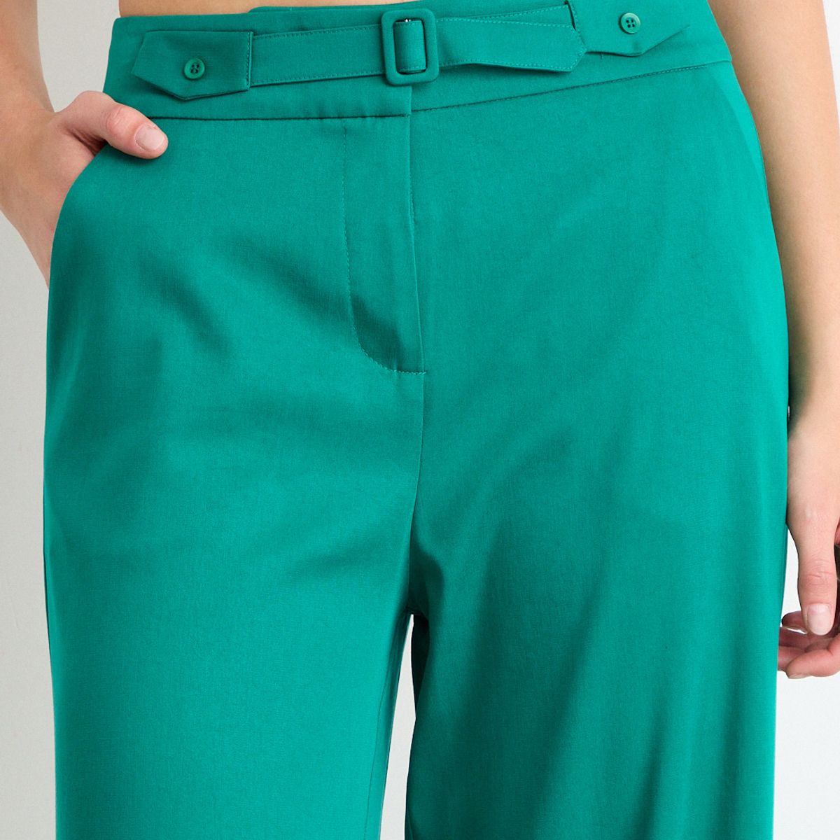 IO - Pantalon Liso Mujer Verde Oliva Io