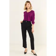 MA GRIFFE - Pantalon Recto Formal Mujer Negro Magriffe