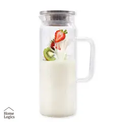 HOME LOGICS - Jarro Vidrio Tapa Agua Jugo Acero Inox 15L Kiosclub