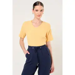 MA GRIFFE - Polera Escote Ev V Mujer Naranjo Magriffe