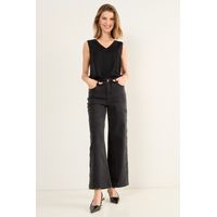 Jeans Flare Mujer Negro Magriffe