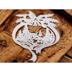 GENERICO - Adorno navideño de pueblo navideño en un lazo