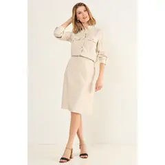 MA GRIFFE - Falda Mujer Beige Magriffe
