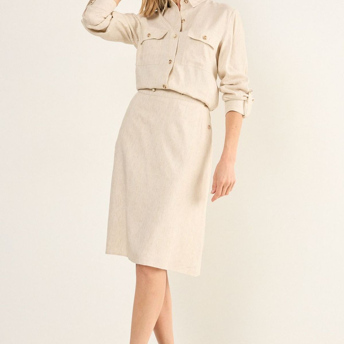 MA GRIFFE - Falda Mujer Beige Magriffe
