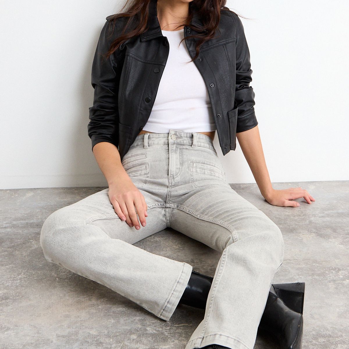 IO - Jeans Liso Mujer Gris Io