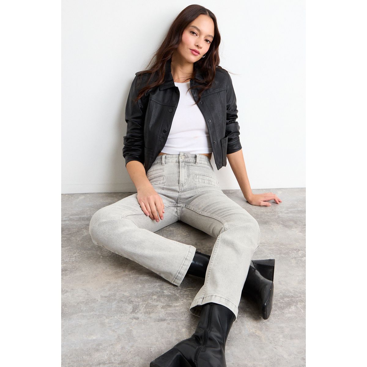 IO - Jeans Liso Mujer Gris Io