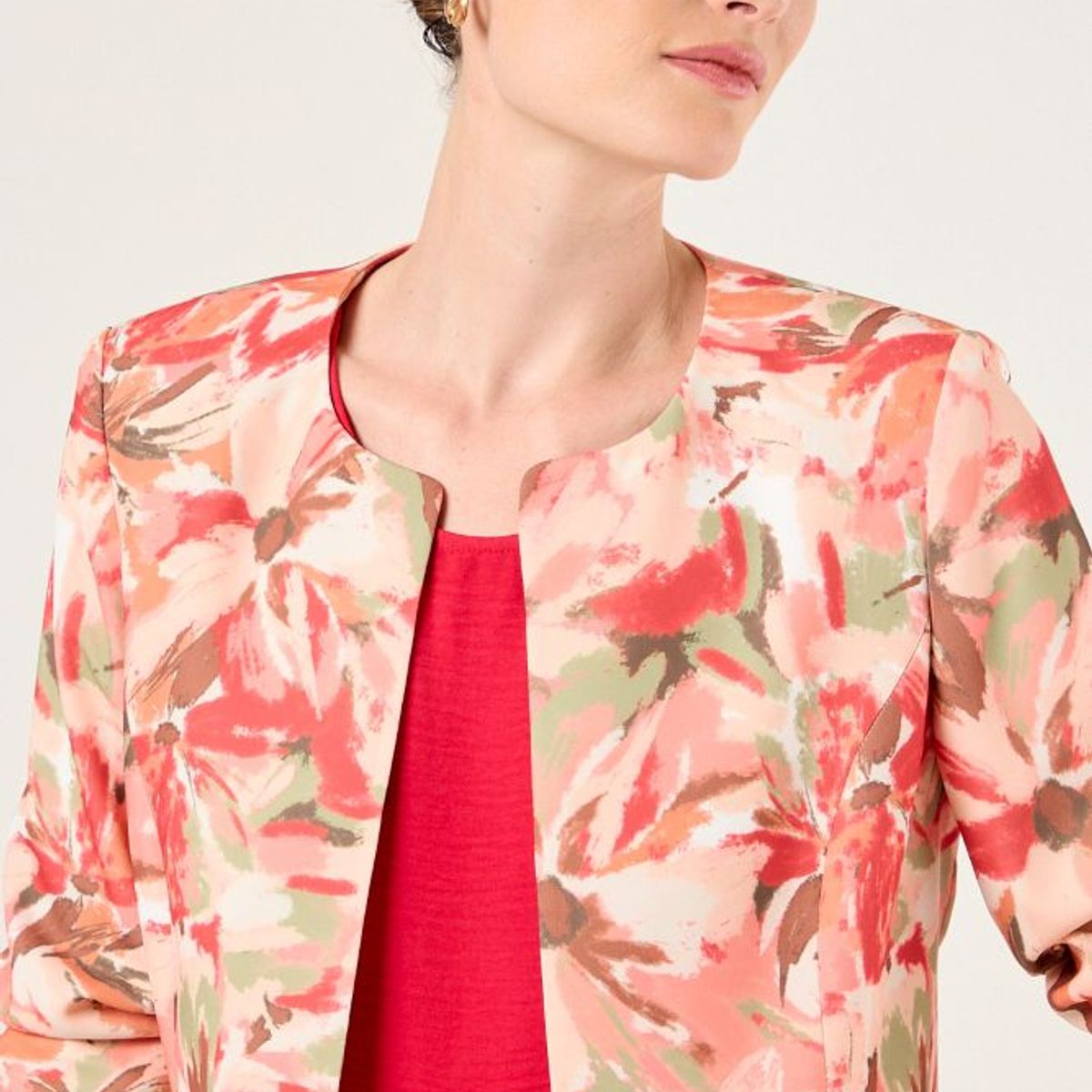 MA GRIFFE - Blazer Estampado Abstracto Mujer Crudo Magriffe