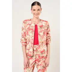 MA GRIFFE - Blazer Estampado Abstracto Mujer Crudo Magriffe