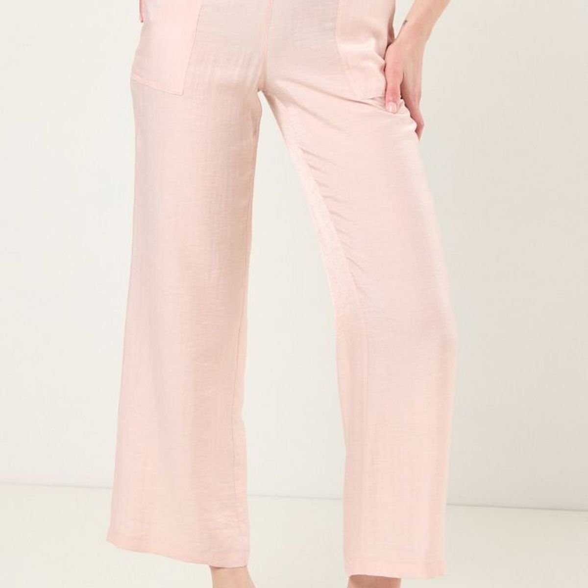 MA GRIFFE - Pantalon Wide Mujer Rosa Magriffe