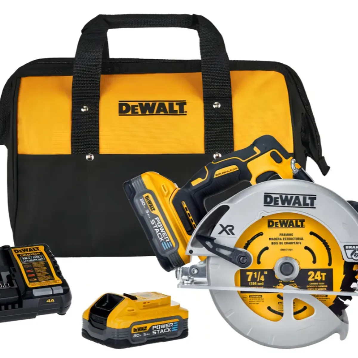 DEWALT - Sierra Circular 7-1/4 Xr con 2 baterías 5ah Dewalt Dcs570 h2