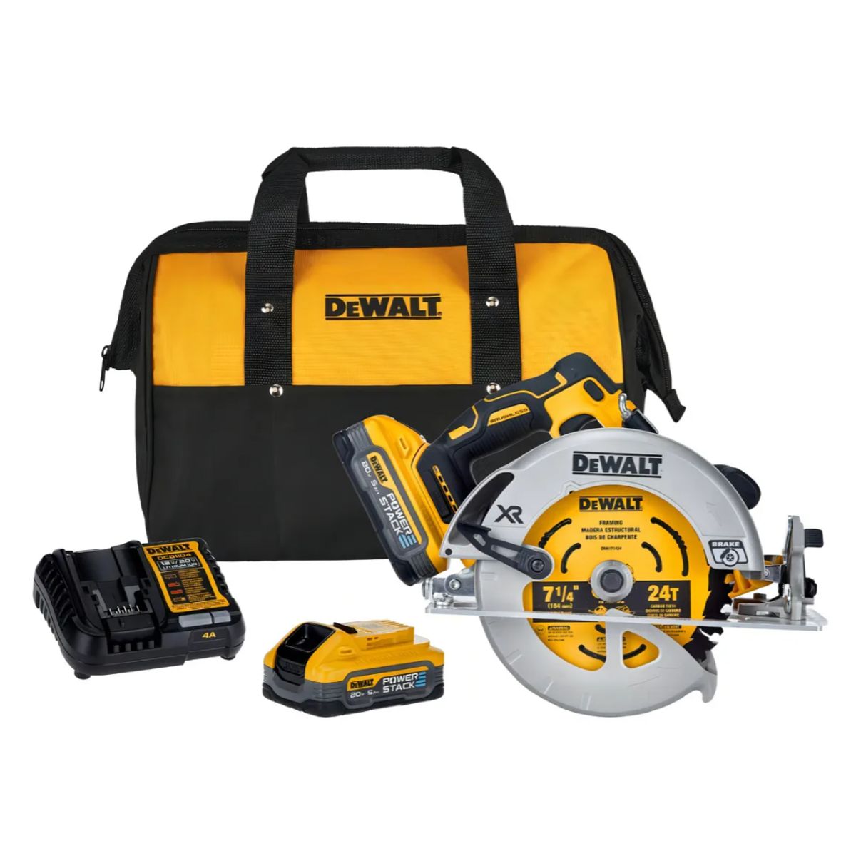 DEWALT - Sierra Circular 7-1/4 Xr con 2 baterías 5ah Dewalt Dcs570 h2