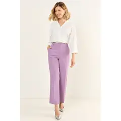 MA GRIFFE - Pantalon Recto Formal Mujer Morado Magriffe