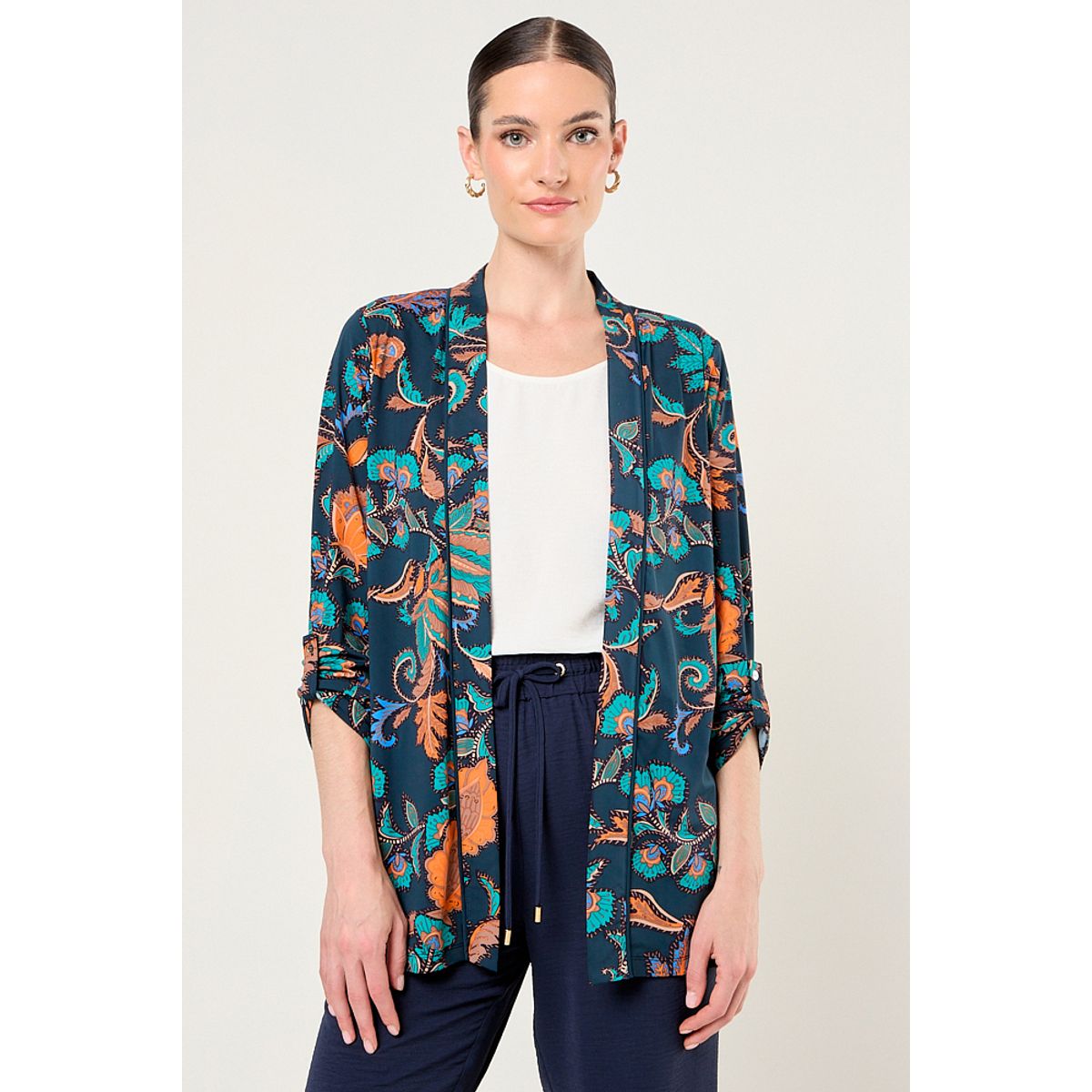 MA GRIFFE - Tapado Estampado Mujer Azul Magriffe