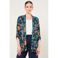 MA GRIFFE - Tapado Estampado Mujer Azul Magriffe