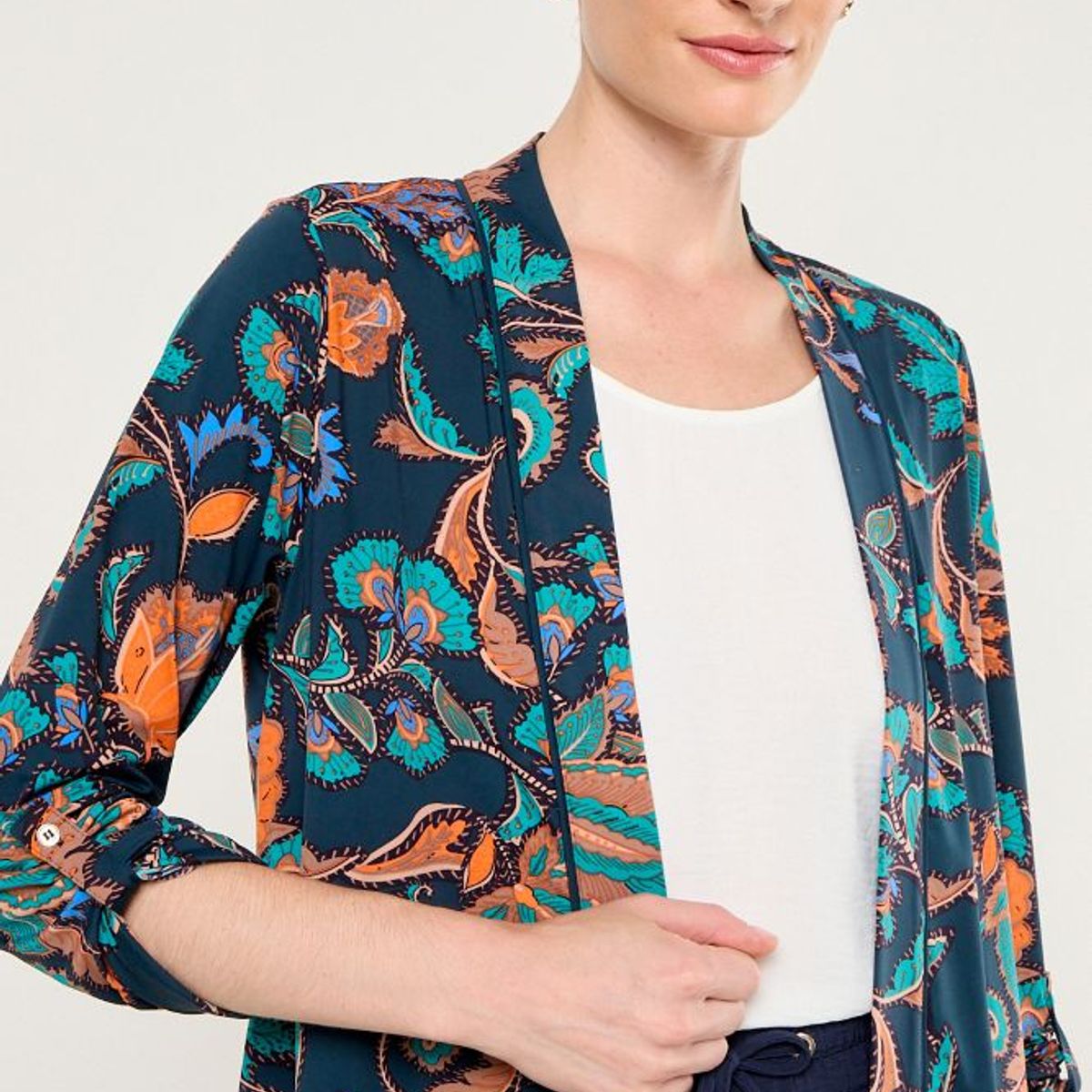 MA GRIFFE - Tapado Estampado Mujer Azul Magriffe