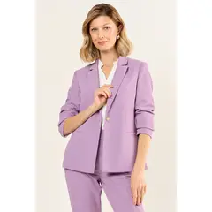MA GRIFFE - Blazer Abotonado Mujer Morado Magriffe