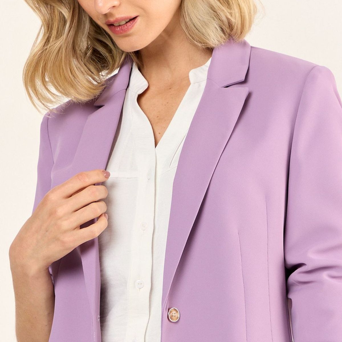 MA GRIFFE - Blazer Abotonado Mujer Morado Magriffe